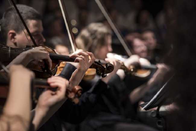 musica violini mani
