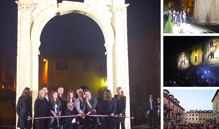 Inaugurata la ricostruzione tridimensionale dell'Arco di Palmira ad Arona. Video e foto
