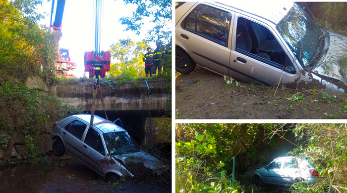 Finisce con l'auto nel canale: illeso