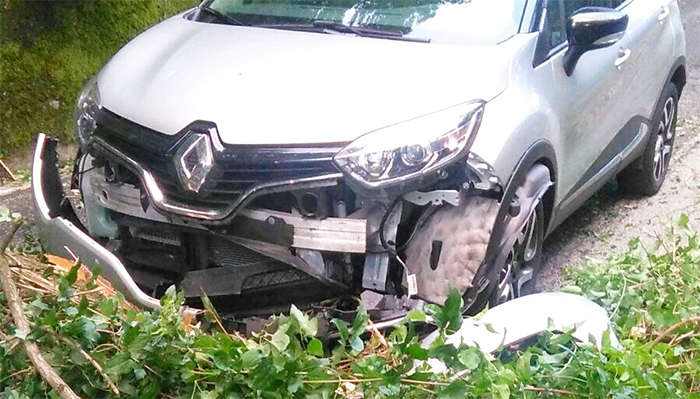 Meina: cadono dei rami sulla SS.33 mentre passa un'auto. Nessun ferito