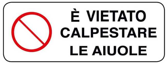 divieto calpestare aiuole